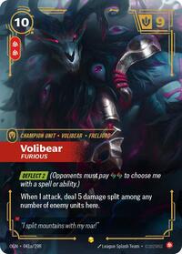 Volibear - Furious (Alternate Art) — Riftbound Showcase card