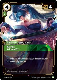 Sona - Harmonious — Riftbound Rare card
