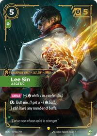 Lee Sin - Ascetic (Alternate Art) — Riftbound Showcase card