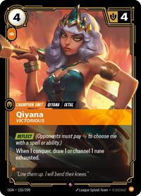 Qiyana - Victorious — Riftbound Rare card