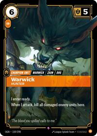 Warwick - Hunter — Riftbound Rare card
