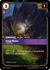 Kog'Maw - Caustic — Riftbound Rare card