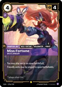 Miss Fortune - Buccaneer (Alternate Art) — Riftbound Showcase card