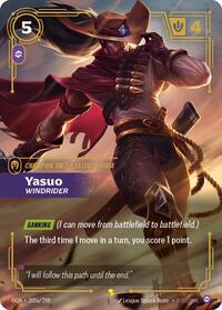 Yasuo - Windrider (Alternate Art) — Riftbound Showcase card