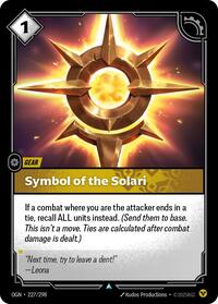 Symbol of the Solari — Riftbound Uncommon card