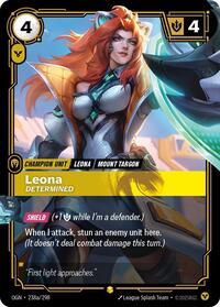 Leona - Determined (Alternate Art) — Riftbound Showcase card