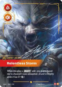 Volibear - Relentless Storm (Signature) — Riftbound Showcase card