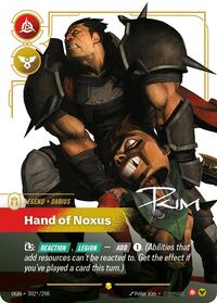 Darius - Hand of Noxus (Signature) — Riftbound Showcase card