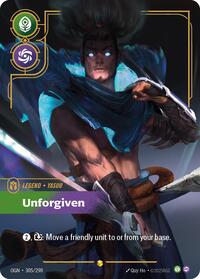 Yasuo - Unforgiven (Overnumbered) — Riftbound Showcase card