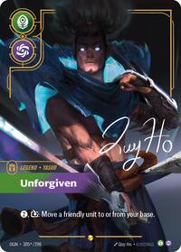 Yasuo - Unforgiven (Signature) — Riftbound Showcase card