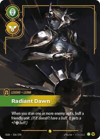 Leona - Radiant Dawn (Overnumbered) — Riftbound Showcase card