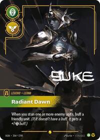 Leona - Radiant Dawn (Signature) — Riftbound Showcase card