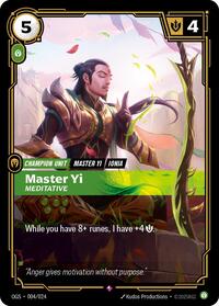 Master Yi - Meditative — Riftbound Rare card