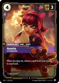 Annie - Stubborn — Riftbound Rare card