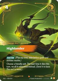 Highlander — Riftbound Epic card