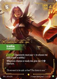 Irelia - Fervent (Alternate Art) — Riftbound Showcase card