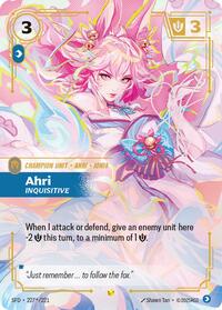 Ahri - Inquisitive (Signature) — Riftbound Showcase card