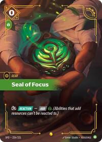 Seal of Focus (Overnumbered) — Riftbound Showcase card