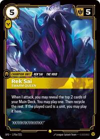 Rek'Sai - Swarm Queen (Alternate Art) — Riftbound Showcase card