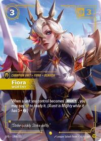 Fiora - Worthy (Alternate Art) — Riftbound Showcase card