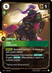Jax - Unmatched — Riftbound Rare card