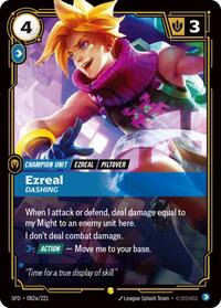Ezreal - Dashing (Alternate Art) — Riftbound Showcase card