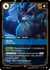 Ornn - Forge God (Alternate Art) — Riftbound Showcase card