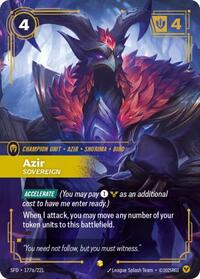 Azir - Sovereign (Alternate Art) — Riftbound Showcase card
