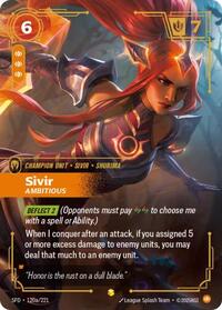 Sivir - Ambitious (Alternate Art) — Riftbound Showcase card
