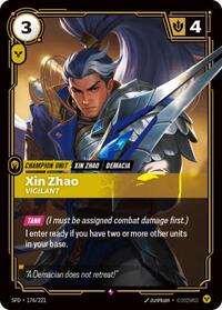 Xin Zhao - Vigilant — Riftbound Rare card