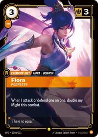Fiora - Peerless (Alternate Art) — Riftbound Showcase card