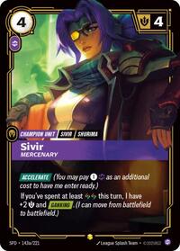 Sivir - Mercenary (Alternate Art) — Riftbound Showcase card