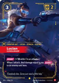 Lucian - Gunslinger (Alternate Art) — Riftbound Showcase card