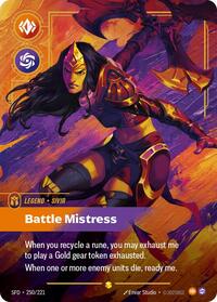 Sivir - Battle Mistress (Overnumbered) — Riftbound Showcase card