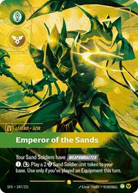 Azir - Emperor of the Sands (Overnumbered) — Riftbound Showcase card