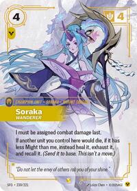 Soraka - Wanderer (Overnumbered) — Riftbound Showcase card