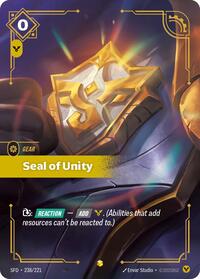 Seal of Unity (Overnumbered) — Riftbound Showcase card