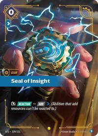 Seal of Insight (Overnumbered) — Riftbound Showcase card