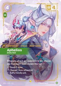 Aphelios - Exalted (Signature) — Riftbound Showcase card
