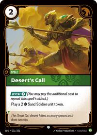 Desert's Call — Riftbound Common card