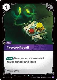 Factory Recall — Riftbound Uncommon card