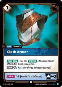 Cloth Armor — Riftbound Common card