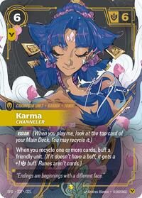 Karma - Channeler (Signature) — Riftbound Showcase card