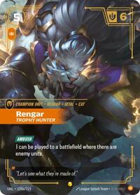 Rengar - Trophy Hunter (Alternate Art) — Riftbound Showcase card