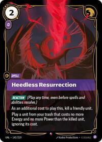 Heedless Resurrection — Riftbound Rare card