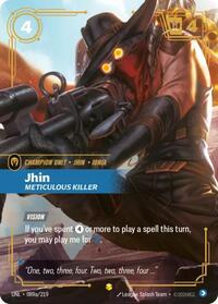 Jhin - Meticulous Killer (Alternate Art) — Riftbound Showcase card