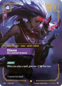 Diana - No Longer Human (Alternate Art) — Riftbound Showcase card