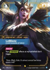 LeBlanc - Everywhere At Once (Alternate Art) — Riftbound Showcase card