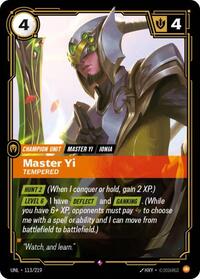 Master Yi - Tempered — Riftbound Rare card