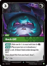 Back Off — Riftbound Uncommon card